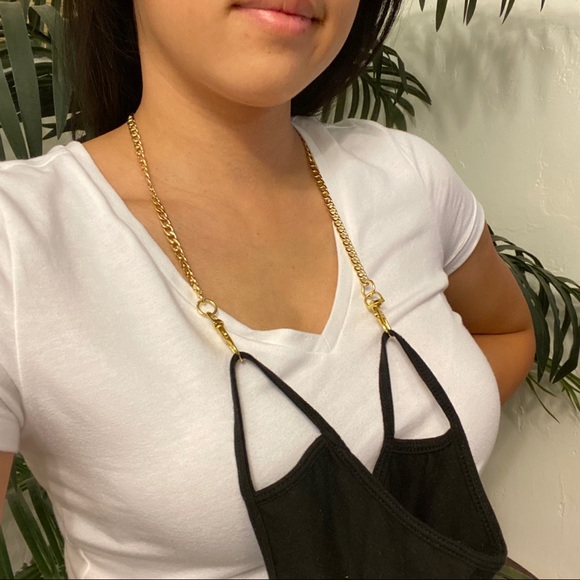 18k Gold Plated Curb Mask Chain - Picture 3 of 9